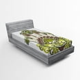 thumbnail image 1 of Ambesonne Hamsa Fitted Sheet, Natural Harmony Theme, Twin XL Size, Green White Brown, 1 of 2