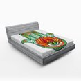 thumbnail image 1 of Ambesonne Hamsa Fitted Sheet, Oval Shape, Queen Size, Green Red, 1 of 2
