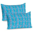 thumbnail image 1 of Ambesonne Hamsa Pillow Sham 2 Pack, Moroccan Hand and Eye, 26"x20", Blue Navy Blue and White, 1 of 3