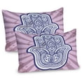 thumbnail image 1 of Ambesonne Hamsa Pillow Sham 2 Pack, Turkish Paisleys Boho, 26"x20", Purple Grey Violet Blue, 1 of 3