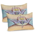 thumbnail image 1 of Ambesonne Hamsa Pillow Sham 2 Pack, Wings Eye, 26"x20", Turquoise Apricot, 1 of 3