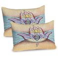 thumbnail image 1 of Ambesonne Hamsa Pillow Sham 2 Pack, Wings Eye, 36"x20", Turquoise Apricot, 1 of 3