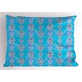 thumbnail image 1 of Ambesonne Hamsa Pillow Sham, Moroccan Hand and Eye, 36" X 20", Blue Navy Blue and White, 1 of 2