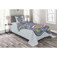 thumbnail image 1 of Ambesonne Hamsa Quilted Bedspread Set 2 Pcs, Spring Bloom Style Doodle, Twin Size, Blue Pink Green, 1 of 3