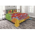 thumbnail image 1 of Ambesonne Hamsa Quilted Bedspread Set 3 Pcs, Colorful Frame Tribal, King Size, Multicolor, 1 of 3