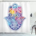 thumbnail image 1 of Ambesonne Hamsa Shower Curtain, Vibrant Protective Eye, 69"Wx70"L, Aqua Pink Purple, 1 of 3