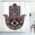 thumbnail image 1 of Ambesonne Hamsa Shower Curtain, Vintage Eye Pattern Oriental, 69"Wx84"L, Pale Rose, 1 of 4