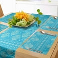 thumbnail image 1 of Ambesonne Hamsa Table Runner & Placemats, Eastern Cultural Floral, Placemat 4 pcs + Runner 14"x72", Blue, 1 of 2