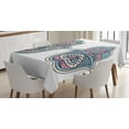 thumbnail image 1 of Ambesonne Hamsa Tablecloth Rectangular Table Cover, Boho Evil Eye Lotus, 60"x90", Pink Blue, 1 of 4