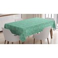thumbnail image 1 of Ambesonne Hamsa Tablecloth Rectangular Table Cover, Curlicues and Doodle Flowers, 52"x70", Cream and Sea Green, 1 of 4
