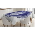 thumbnail image 1 of Ambesonne Hamsa Tablecloth Rectangular Table Cover, Middle Eastern Mandala, 52"x70", Navy Blue and White, 1 of 4