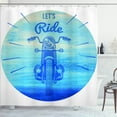 thumbnail image 1 of Ambesonne Hand Drawn Shower Curtain, Vintage Motorcycle, 69"Wx84"L, Sky Blue and Dark Blue, 1 of 5