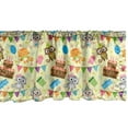 thumbnail image 1 of Ambesonne Happy Birthday Valance Pack of 2, Cartoon Party Cats, 42"X18", Pale Yellow Multicolor, 1 of 3