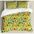 thumbnail image 1 of Ambesonne Happy Camp Duvet Cover Sets, Elements for Camping, 2-Queen, Pale Green Multicolor, 1 of 6