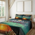 thumbnail image 1 of Ambesonne Happy Camper Fitted & Top Sheet Set with Shams, Aurora Borealis Tent, Multicolor, 1 of 5