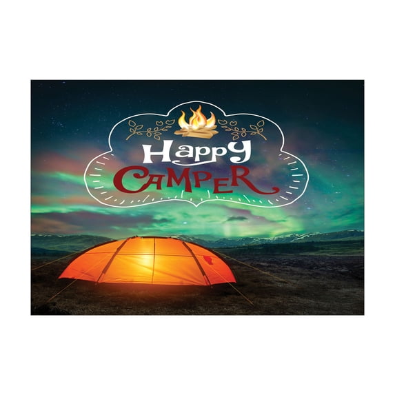 Ambesonne Happy Camper Jigsaw Puzzle, Aurora Borealis Tent, Heirloom-Quality Fun Activity for Family Durable Cardboard, 1000 pcs, Multicolor