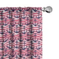 thumbnail image 1 of Ambesonne Harbour Stripe Curtains, Blue Anchors, Pair of 28"x84", Dark Blue Magenta White, 1 of 5