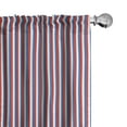 thumbnail image 1 of Ambesonne Harbour Stripe Curtains, Patriotic Colors, Pair of 28"x84", Violet Blue Vermilion, 1 of 5