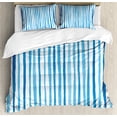 thumbnail image 1 of Ambesonne Harbour Stripe Duvet Cover Sets, Marine Cottage, 2-Queen, Violet Blue White, 1 of 7