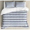 thumbnail image 1 of Ambesonne Harbour Stripe Duvet Cover Sets, Sketchy Stripes, 2-Queen, Cadet Blue Pale, 1 of 7