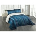 thumbnail image 1 of Ambesonne Harbour Stripe Quilted Bedspread Set 2 Pcs, Vibrant Blue, Twin Size, Navy Blue Teal, 1 of 2