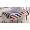 thumbnail image 1 of Ambesonne Harbour Stripe Tablecloth Rectangular Table Cover, Diagonal Retro, 60"x90", Blue Red White, 1 of 3