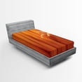thumbnail image 1 of Ambesonne Harvest Fitted Sheet, Wheat Spikes Wood Plank, Twin Size, Orange Yellow, 1 of 3