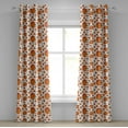 thumbnail image 1 of Ambesonne Harvest Grommet Curtain, Halloween Plump Pumpkin, 50" x 108", Orange Green White, 1 of 6