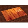 thumbnail image 1 of Ambesonne Harvest Place Mats Set of 4, Wheat Spikes Wood Plank, Standard Size, Orange Yellow, 1 of 4