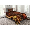 thumbnail image 1 of Ambesonne Harvest Quilted Bedspread Set 2 Pcs, Dinner at Thanksgiving, Twin Size, Brown Orange, 1 of 3