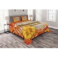 thumbnail image 1 of Ambesonne Harvest Quilted Bedspread Set 3 Pcs, Festival Autumn Leaves, King Size, Orange Yellow Brown, 1 of 3