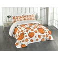 thumbnail image 1 of Ambesonne Harvest Quilted Coverlet 3 Pcs, Halloween Plump Pumpkin, King Size, Orange Green White, 1 of 4