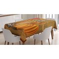 thumbnail image 1 of Ambesonne Harvest Tablecloth Rectangular Table Cover, Rustic Barnyard Kitten, 60"x90", Vermilion Orange Tan, 1 of 3