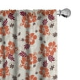 thumbnail image 1 of Ambesonne Hawaii 4-Panel Curtains, Aloha State Foliage, 56"x63", Orange Ruby Dark Taupe, 1 of 4
