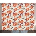 thumbnail image 1 of Ambesonne Hawaii Curtains 2 Panel Set, Aloha State Foliage, 108" x 63", Orange Ruby Dark Taupe, 1 of 3