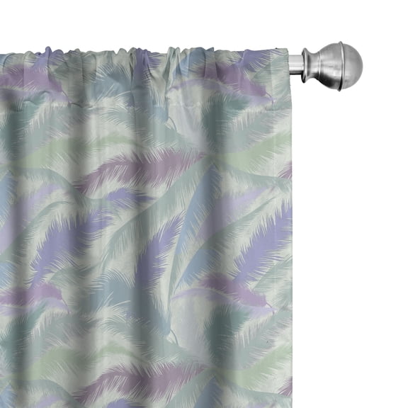 Ambesonne Hawaii Curtains, Abstract Tropic Leaves, Pair of 28"x84", Multicolor