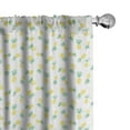 thumbnail image 1 of Ambesonne Hawaii Curtains, Exotic Fruits Pattern, Pair of 28"x95", Yellow and Sea Green, 1 of 5