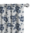 thumbnail image 1 of Ambesonne Hawaii Curtains, Monochrome Flower Art, Pair of 28"x63", Navy Blue White, 1 of 5