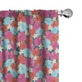 thumbnail image 1 of Ambesonne Hawaii Curtains, Vivid Tones Hibiscus Flowers, Pair of 28"x63", Multicolor, 1 of 5