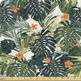 thumbnail image 1 of Ambesonne Hawaii Fabric by the Yard Upholstery, Colorful Polynesia Plant, 1 Yard, Jade Green Fern Green, 1 of 4