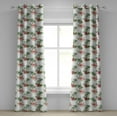 thumbnail image 1 of Ambesonne Hawaii Grommet Curtain, Palm Trees Hibiscus, 50" x 96", Reseda Green Pale Pink, 1 of 6