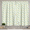 thumbnail image 1 of Ambesonne Hawaii Kitchen Curtains, Exotic Fruits Pattern, 55"x39", Yellow and Sea Green, 1 of 3