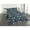 thumbnail image 1 of Ambesonne Hawaii Quilted Coverlet 3 Pcs, Modern Greenery Leaves Print, King Size, Teal Plum and Pale Pink, 1 of 4