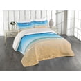 thumbnail image 1 of Ambesonne Hawaii Quilted Coverlet 3 Pcs, Tropic Sea Sky Scenery, King Size, Cream Blue, 1 of 4