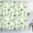 thumbnail image 1 of Ambesonne Hawaii Shower Curtain, Sketch Style Palm Trees, 69"Wx84"L, Forest Green Pale Green, 1 of 3