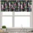 thumbnail image 1 of Ambesonne Hawaii Valance Pack of 2, Palm Leaves Flowers, 42"X12", Olive Green Pale Pink, 1 of 5