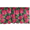 thumbnail image 1 of Ambesonne Hawaii Window Valance, Polka Dots Hibiscus, 54" X 12", Magenta Fern Green Black, 1 of 3