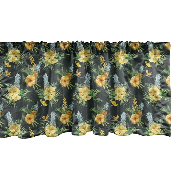 Ambesonne Hawaii Window Valance, Tropic Flower Design, 54" X 12", Multicolor