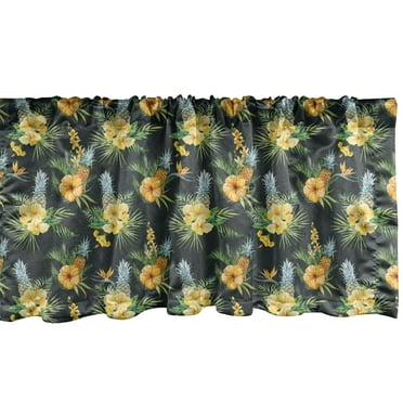 Ambesonne Hawaii Window Valance, Tropic Flower Design, 54" X 18", Multicolor
