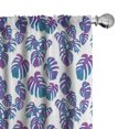 thumbnail image 1 of Ambesonne Hawaiian Colors 4-Panel Curtains, Tropic Leafy Motifs, 56"x84", Purple Sea Blue Teal, 1 of 1